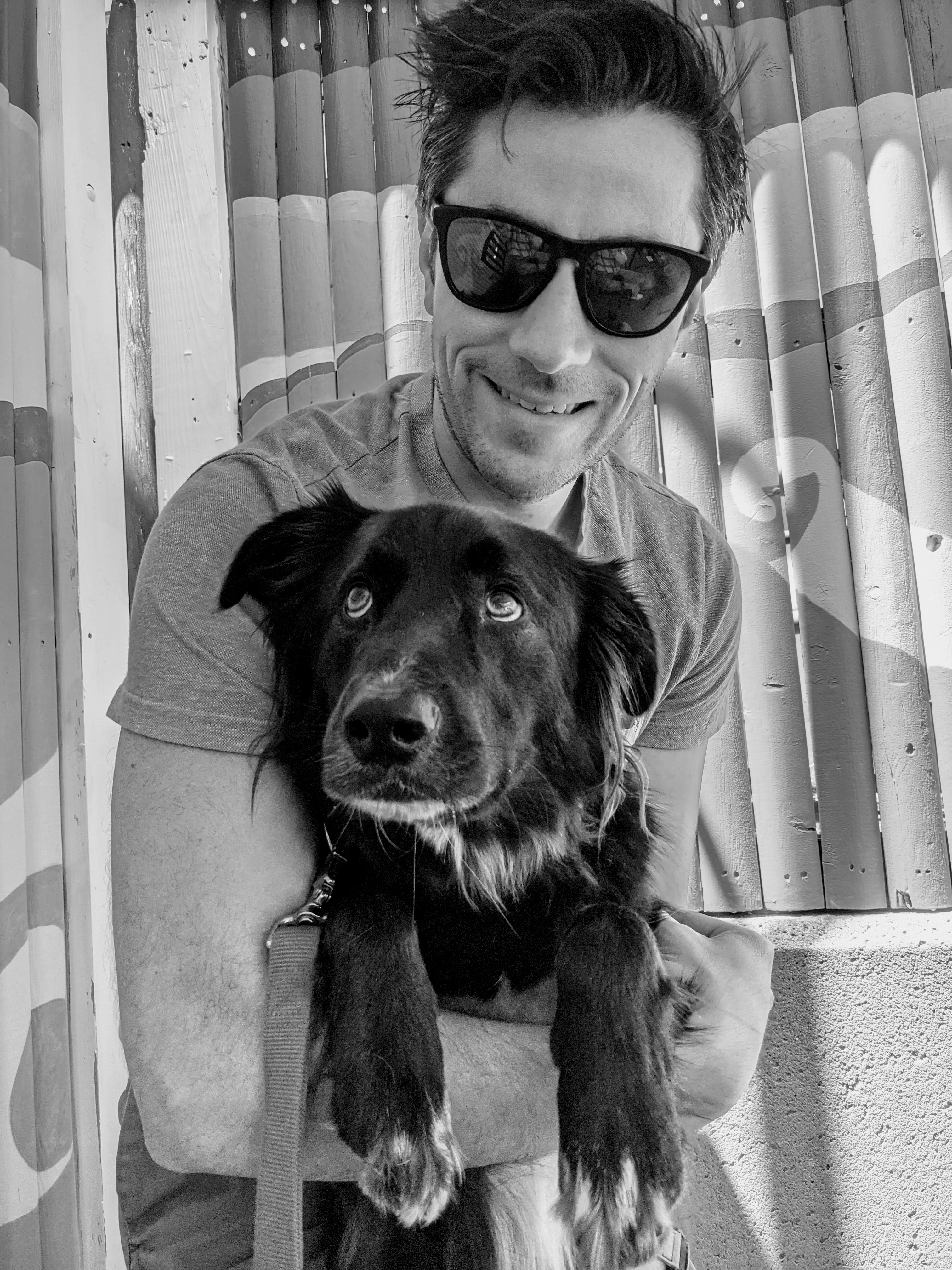 Mike DiMaria with his dog